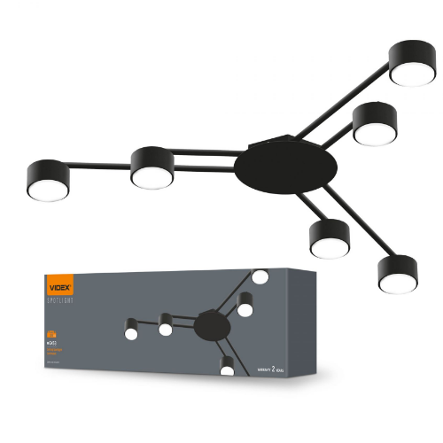 LED Світильник під лампу 6*GX53 накладний чорний VL-SPF21B-B Videx Житомир - изображение 1