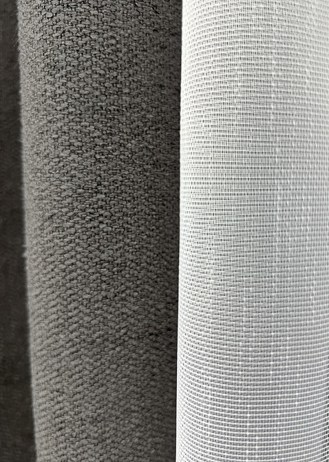 Комплект штор VR-Textil TWEED_V 150х270 2шт и Тюль 500х270 1915ш-1153т Темно-серый с белым 71-146/4 Киев - изображение 5