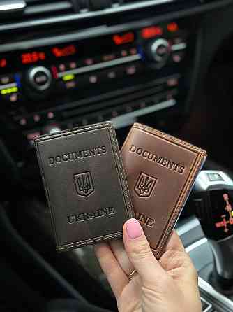 Кожаная обложка для ID паспорта и водительских прав 2186-1B Киев