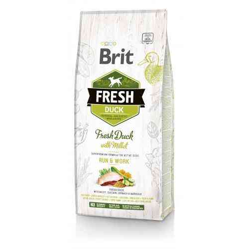 Сухий корм Brit Fresh для дорослих активних собак, з качкою та пшоном, 12 кг Київ