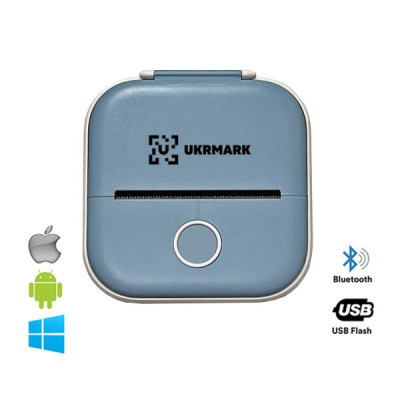 Принтер чеків UKRMARK P02BL Bluetooth, блакитний (900936) Вінниця - фото 1