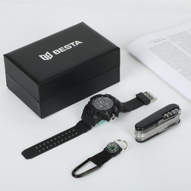 Чоловічий наручний годинник Besta Box Peremoga Set з компасом + подарунковий набір Вінниця - фото 4