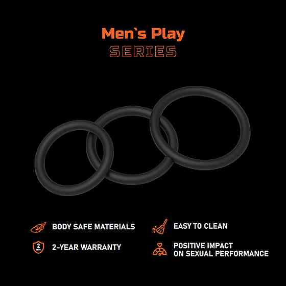 Ерекційні кільця - Erospace Men’s Play Set Of 3 Cock Rings B7 Sex Aura Київ