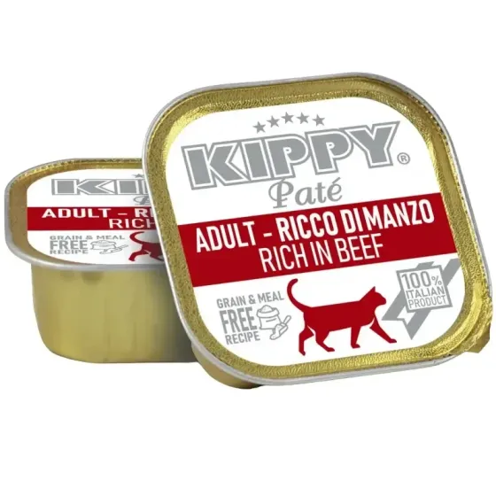 Влажный корм KIPPY Pate Adult Cats Beef для взрослых котов с говядиной в виде паштета 90 г Винница