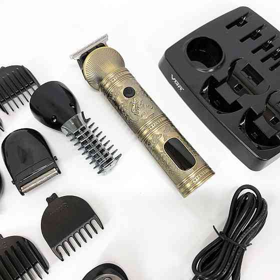 Машинка-тример 3 в 1 для стрижки волосся, Професійний тример з насадками, Тример для скронь TU-53 Львів