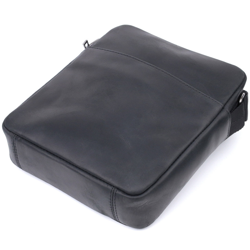 Чоловіча сумка через плече з матової шкіри Shvigel 22848 Чорна Київ - фото 5