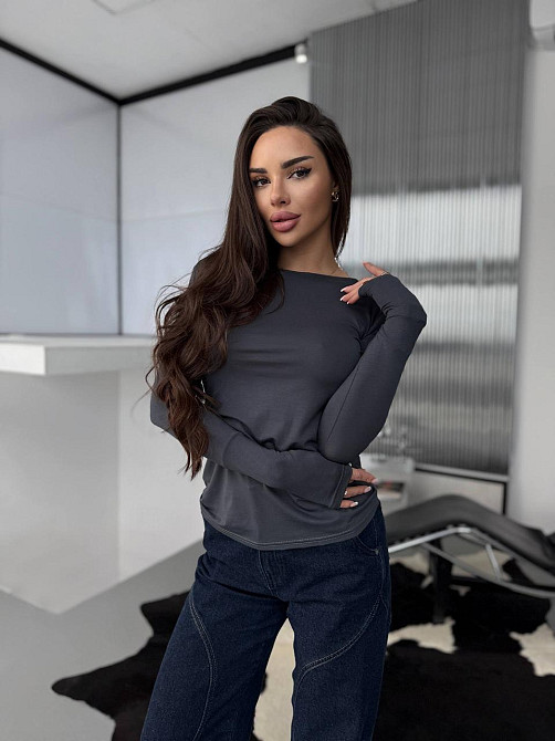 Жіноча романтична кофта з відкритою спиною з віскози Графіт, 46/48 Одеса - фото 6