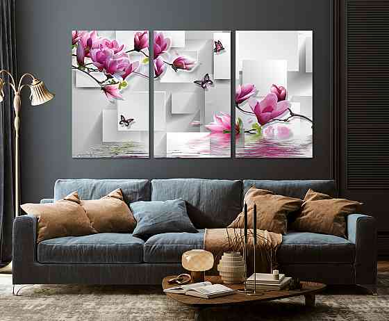 Модульная картина в гостиную / спальню   Магнолія    ART-036_3A 100х150 см Киев
