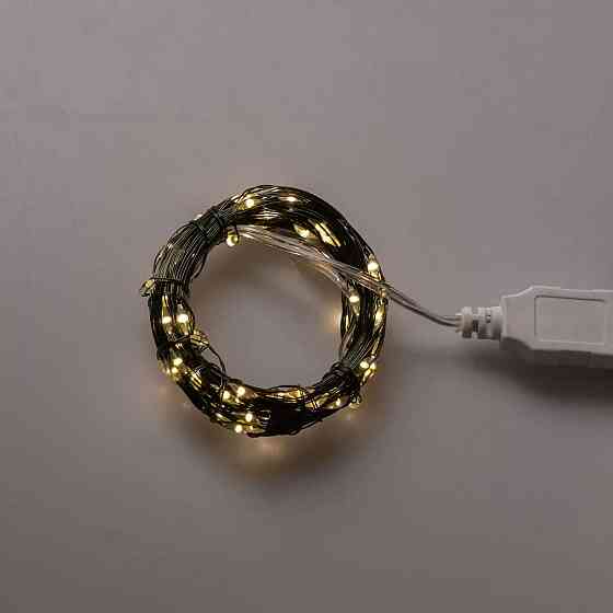 Гірлянда роса 10 метрів USB на 100 led світлодіодів крапля на зеленому дроті USB100L10MGY Коломия