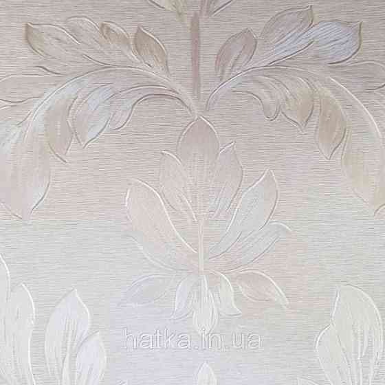 Шпалери вінілові на паперовій основі Sirpi Italian Silk 7 вензелі дамаски великі сріблясті на кремовому Київ