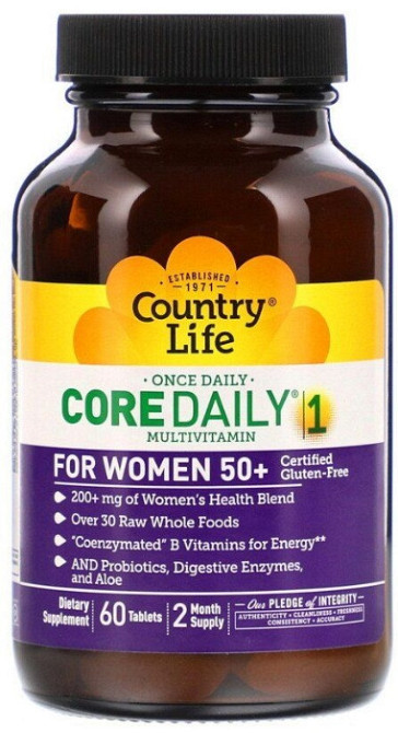 Вітаміни для жінок 50+ Country LifeCore Daily-1 Multivitamins 60 таб Київ - фото 4