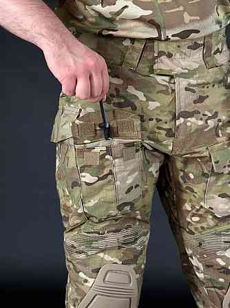 Армійські чоловічі штани мультикам  ріп стоп , демісезонні штурмові штани з захистом колін Львів