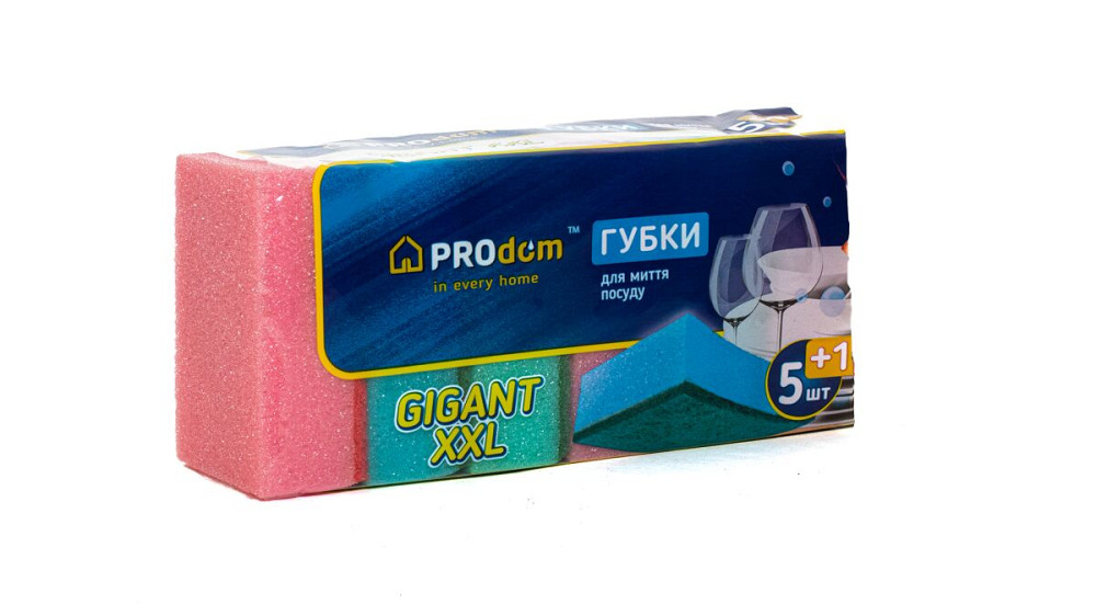 Губка кухонна 5+1 шт. "Гігант XXL" Гостомель - фото 1