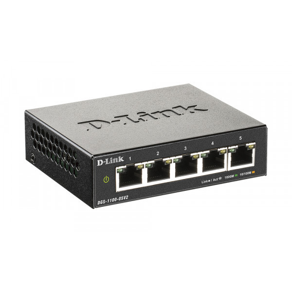 Комутатор D-Link DGS-1100-05V2 5xGE Easy Smart (DGS-1100-05V2/E) Київ - фото 2
