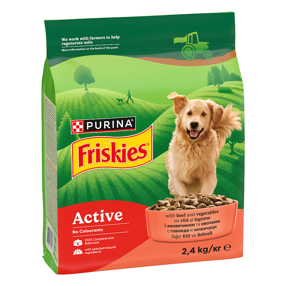 Сухой корм FRISKIES Active (Активный) для взрослых собак с повышенной активностью, с говядиной, 2.4 кг Киев - изображение 3