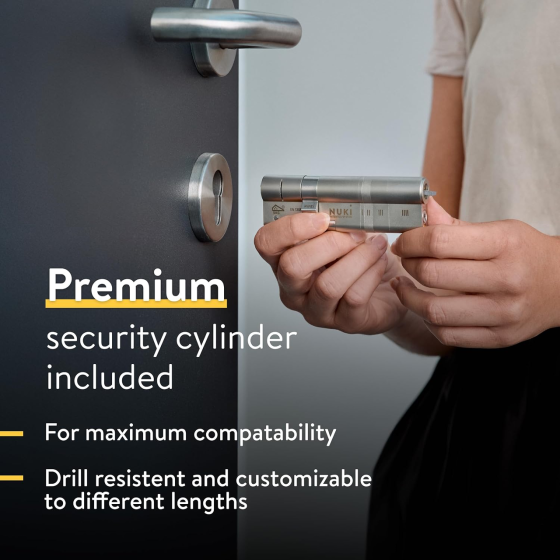 Розумний дверний замок Nuki Smart Lock Ultra з Wi-Fi, Bluetooth, Matter, Auto Unlock, 3 швидкості, євроциліндр, акумулятор Київ