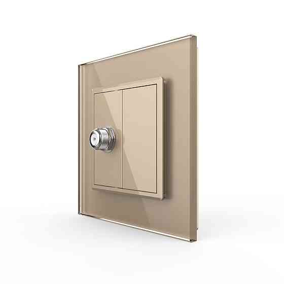 Розетка супутникова SAT Livolo золото скло (VL-C7FCSL-1AP) Коломыя