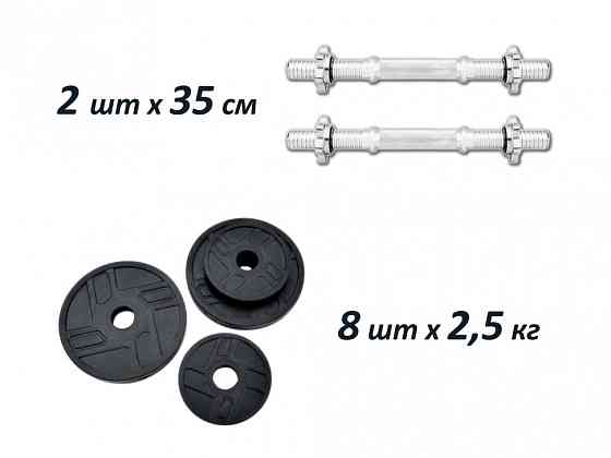 Гантелі обгумовані набірні 2 по 11 кг Гантелі, гирі, штанги та диски металеві Київ