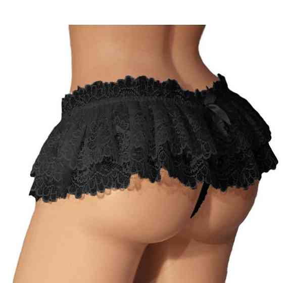 Стринги с юбкой эротические one size черный Киев