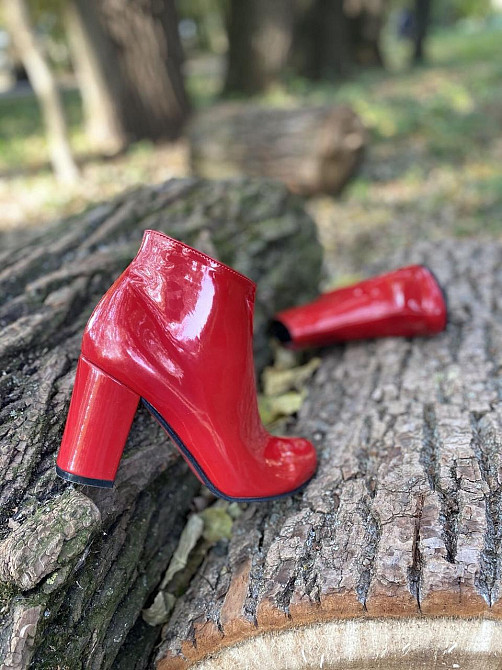 Nivelle Ботинки NIVELLE красные лаковая кожа каблук 9см размер 39 (3012) Коломия - фото 2