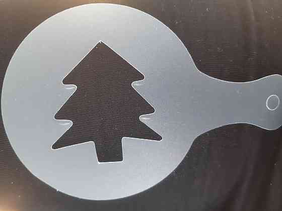 Новогодний трафарет Елка 55 на 50 мм серый Киев