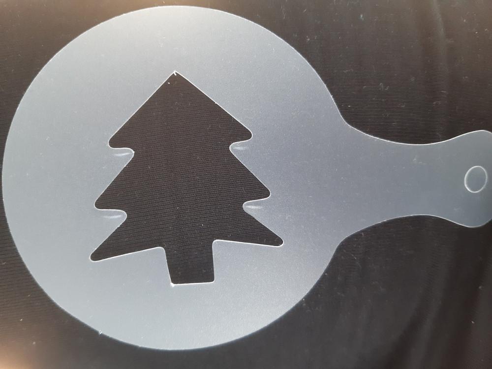 Новогодний трафарет Елка 55 на 50 мм серый Киев - изображение 1