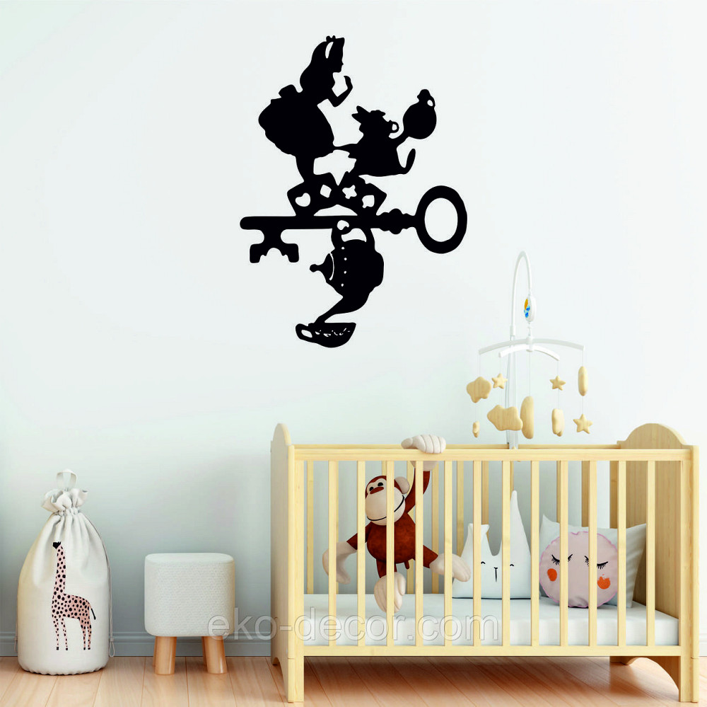 Декоративне настінне Панно «Аліса в країні чудес», Декор на стіну 70*50 см, Чорний Київ - фото 1