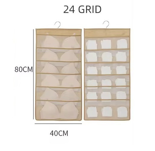 Органайзер на 24 відділення у гардероб побутовий для білизни, підвісний, складаний, бежевий Кам'янець-Подільський - фото 3