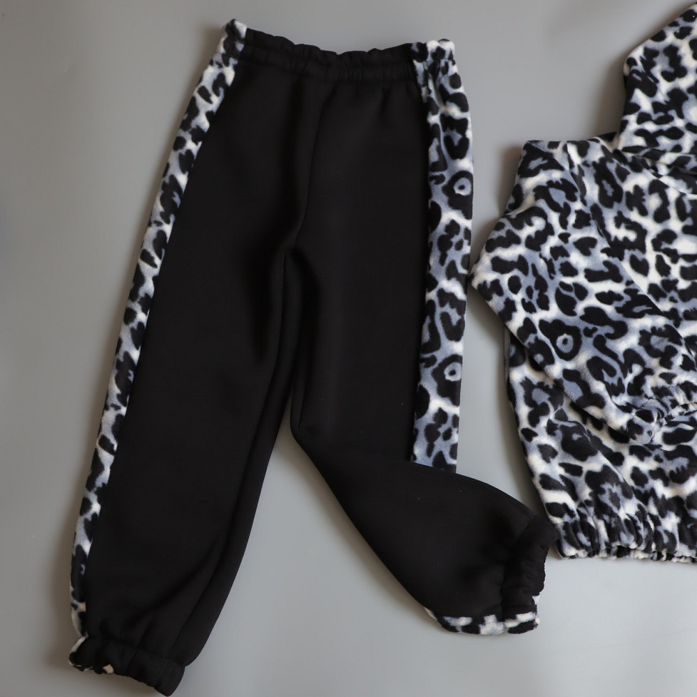 Теплий флісовий костюм лео сірий (худі з капюшоном + штани) 104 Кам'янець-Подільський - фото 4