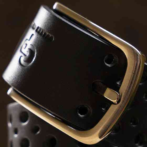 Ремень мужской Grande Pelle 11066 джинсовый Черный Киев