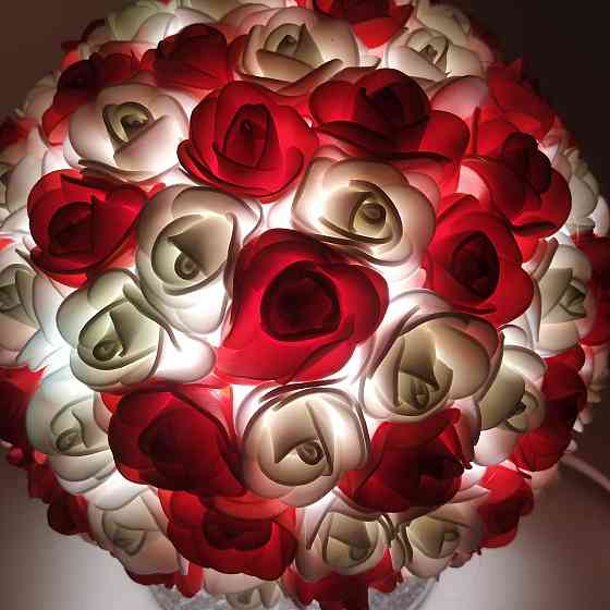 Світильник-нічник "Букет червоно-білих троянд" Дніпро