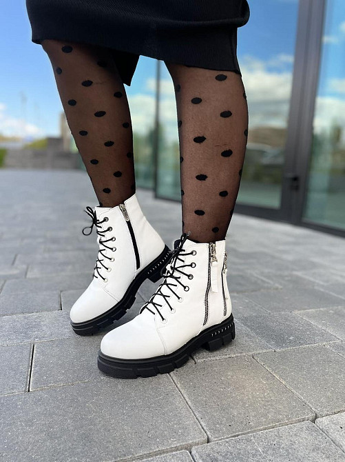 MILLI GOLD Черевики жіночі MILLI GOLD білі натуральна шкіра зима высота 13см размеры 36-39 (284 Коломия - фото 8