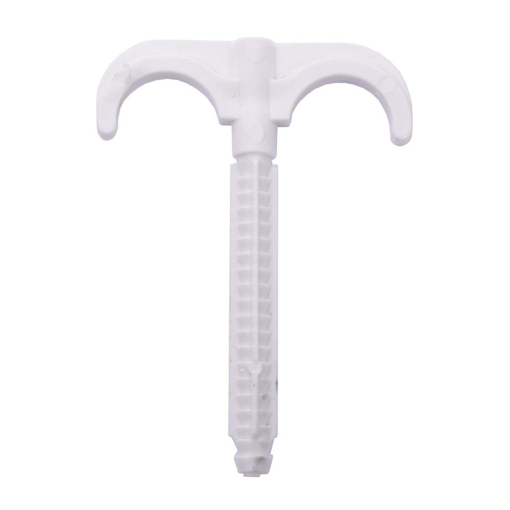 Крепление-крюк забивное двойное для трубы Ø16-25, длина 100мм, белая (100шт) Киев - изображение 1