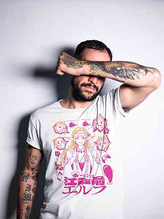 Футболка з аніме принтом Аніме Елф Едомае Манга оверсайз (S/M/L) Чорний AnimeJ0386 Дніпро