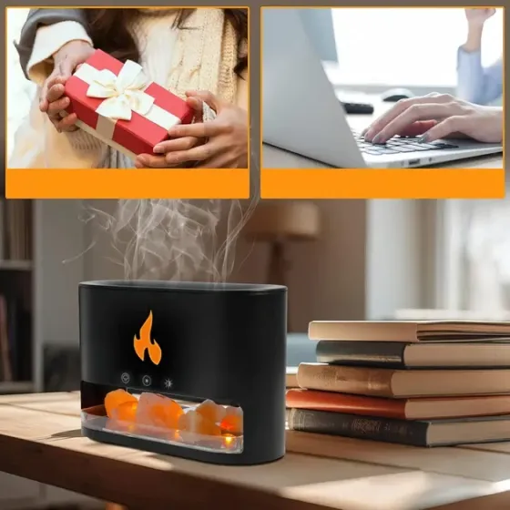 Лампа-зволожувач повітря Docsal Flame 3в1 з ароматизацією, нічним режимом та авто вимкненням при відсутності води Одеса
