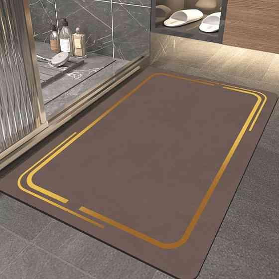 Суперпоглинаючий Діатомітовий Килимок Aquarius для ванної 60 х 90 см Коричневий Мармур Буча