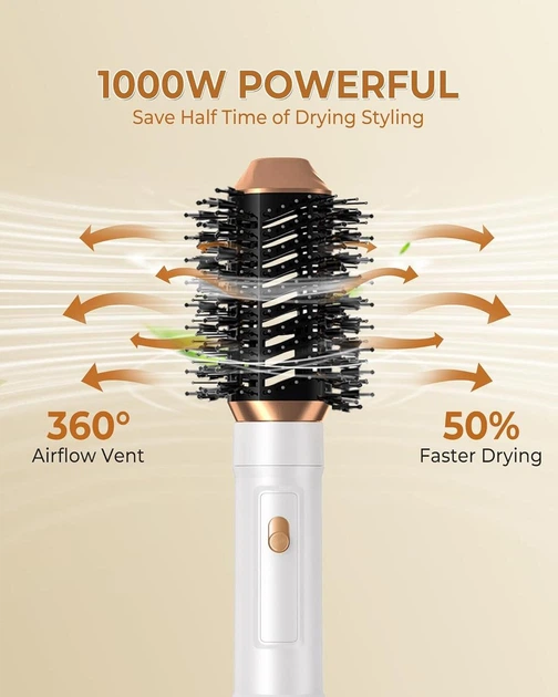 Мультистайлер 6 в 1 UKLISS Air Styler: Фен-щетка с эффектом Coanda, ионизация, керамика, стайлер для локонов и объема, Белый Киев - изображение 7