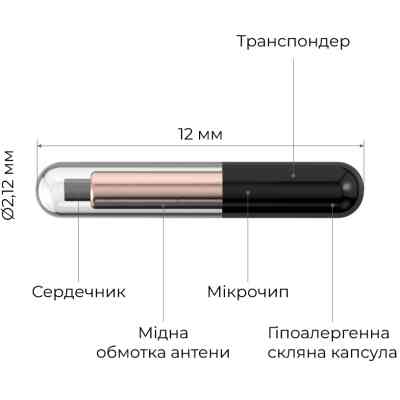 Микрочип для животных WAUDOG Smart ID 2.12 х 12 мм (5901) Винница