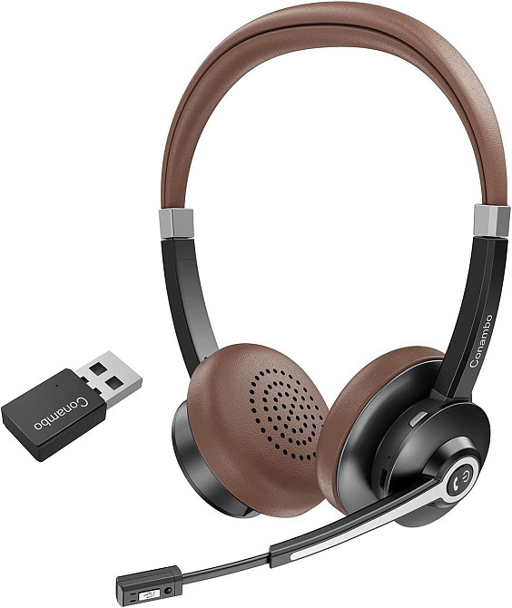 Навушники Conambo JBT700 чорні бездротові Bluetooth 5.0 USB-A донгл мікрофон DSP шумоподавлення HD стерео 40мм Київ - фото 1