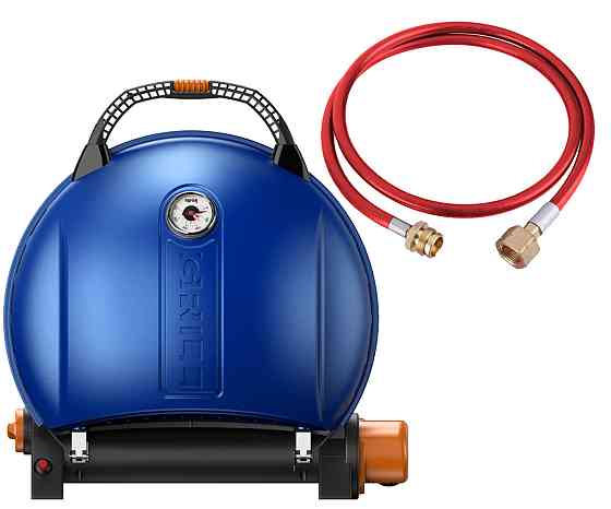 КОМПЛЕКТ Портативний переносний газовий гриль O-GRILL 900, синій + шланг в подарунок! Код: 011683 Рівне