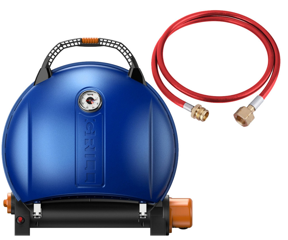 КОМПЛЕКТ Портативный переносной газовый гриль O-GRILL 900, синий + шланг в подарок! Код: 011683 Ровно - изображение 1