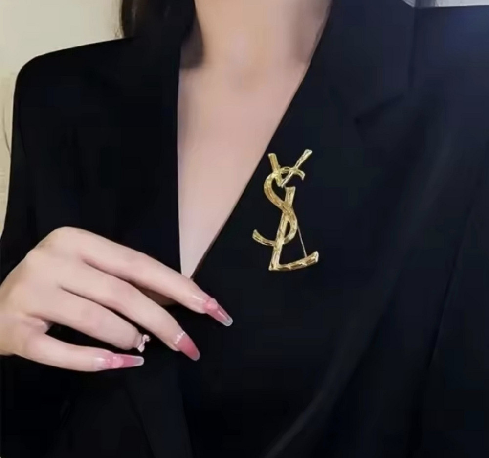 Брошка "Ів Сен Лоран" Золотистий (0601) Сміла - фото 3