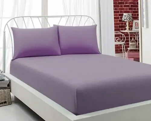 сиреневая Простынь махровая на резинке с наволочками Anisa (220х240+30 см) Коломия