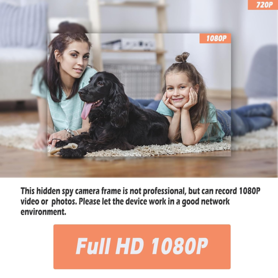 Wi-Fi камера 1080p у корпусі фоторамки YMBZY, виявлення руху, запис на SD до 64 ГБ, віддалений перегляд, для дому та дітей Київ
