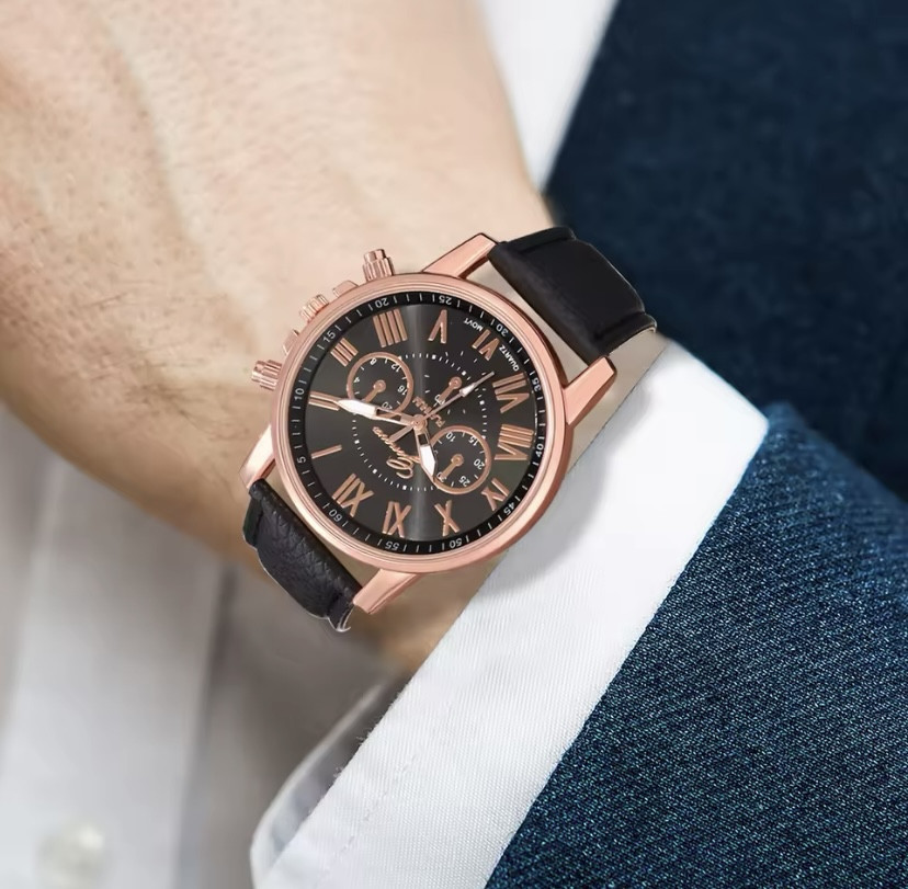 Подарочный набор для мужчин и женщин 2 парные часы с 2 браслетами с сердцем без подарочной корбки черный белый Киев - изображение 2