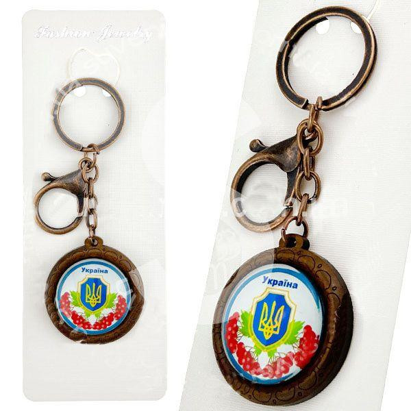Брелок круглий Герб України червона калина Київ - фото 1