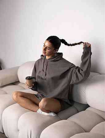 Графитовое худи оверсайз EBIS VONO BY HORSE Бежевый, XS Черновцы