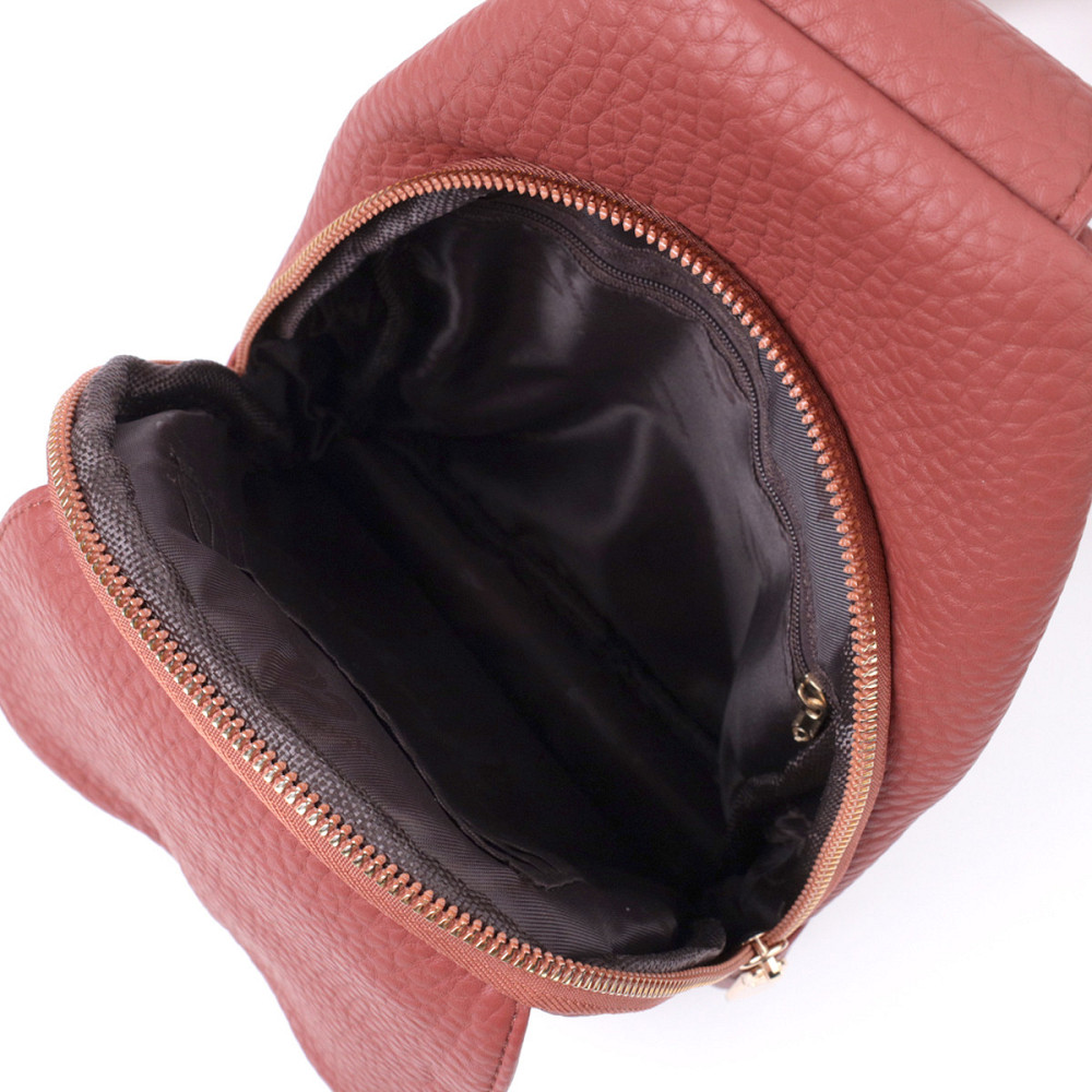 Стильна жіноча сумка з однією лямкою через плече з великозернистої екошкіри Vintage 22762 Бордовий Київ - фото 7