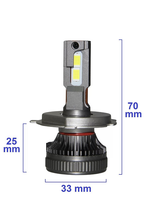 Комплект светодиодных ламп QLine DualVision H4 (P43t) 65W Canbus 6000K 12V Харьков - изображение 5