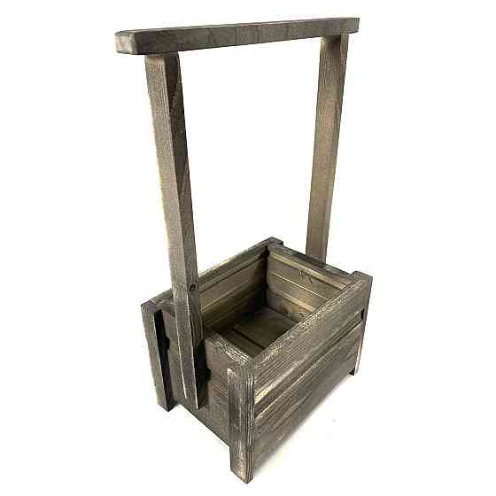 Ящик садовый декоративный для цветов или для хранения вещей из натурального дерева 20х14,5х38 см Каменец-Подольский